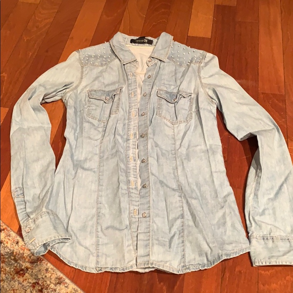 Jean button down